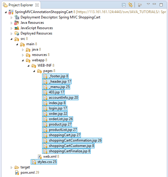 Create a Java Shopping Cart  Application using Spring MVC and